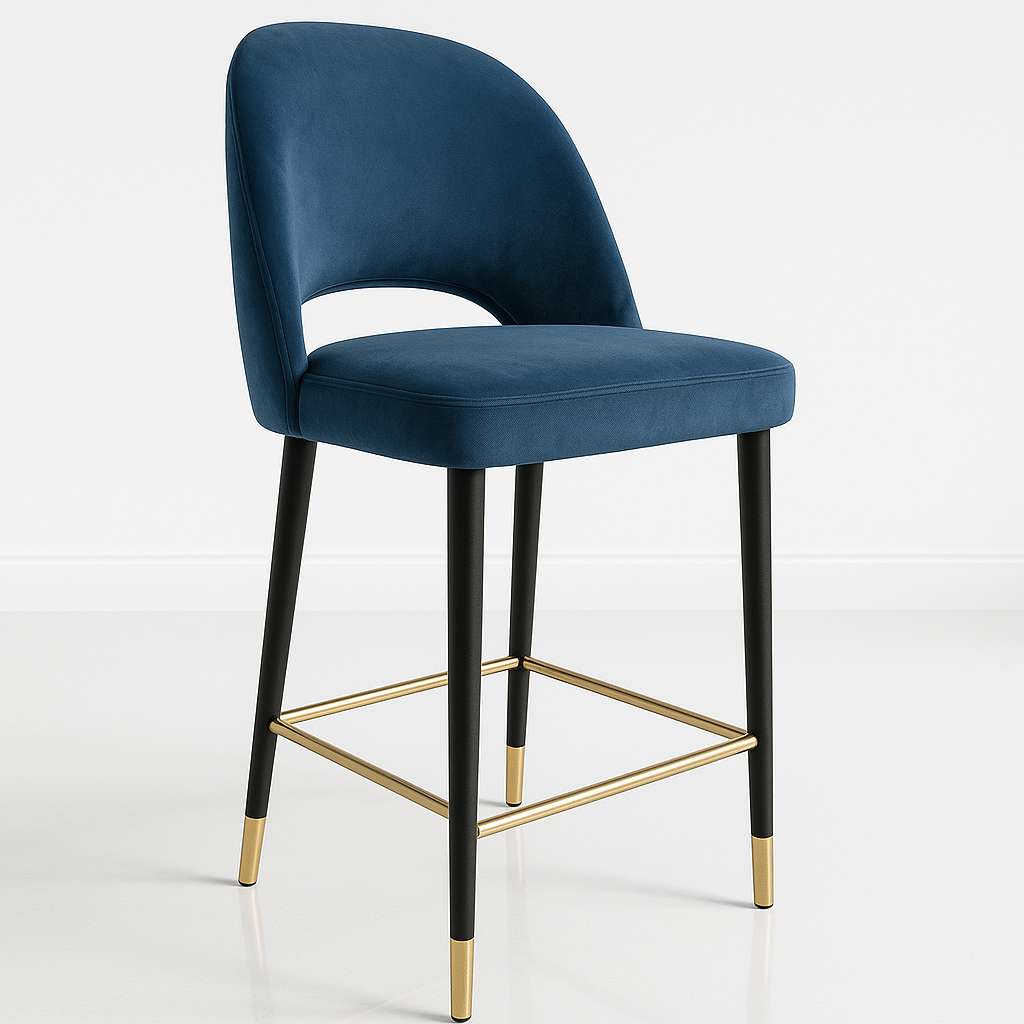 Durafurn Semifreddo Counter Stool with Black Metal 650h Legs