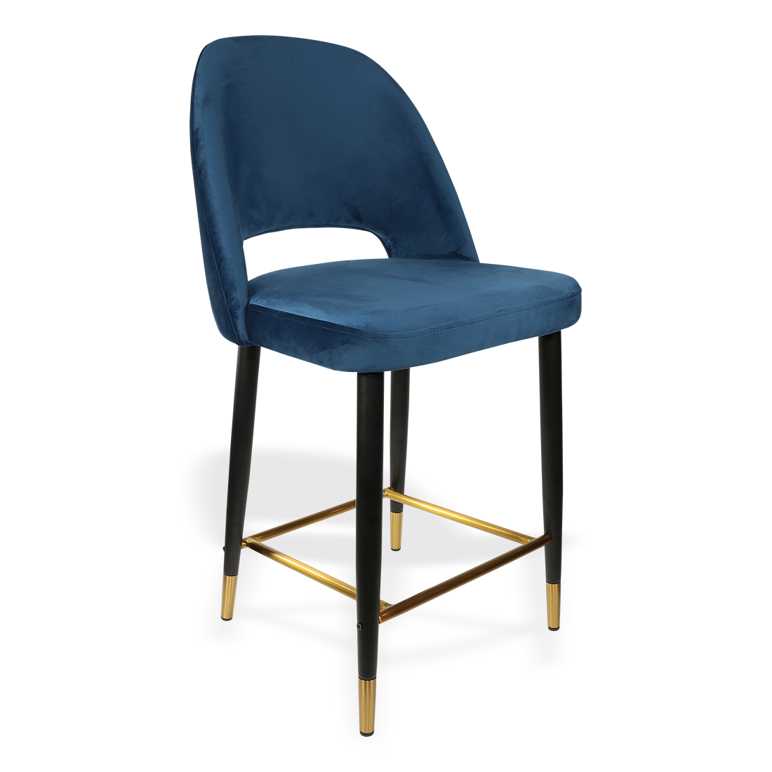 Durafurn Semifreddo Counter Stool with Black Metal 650h Legs