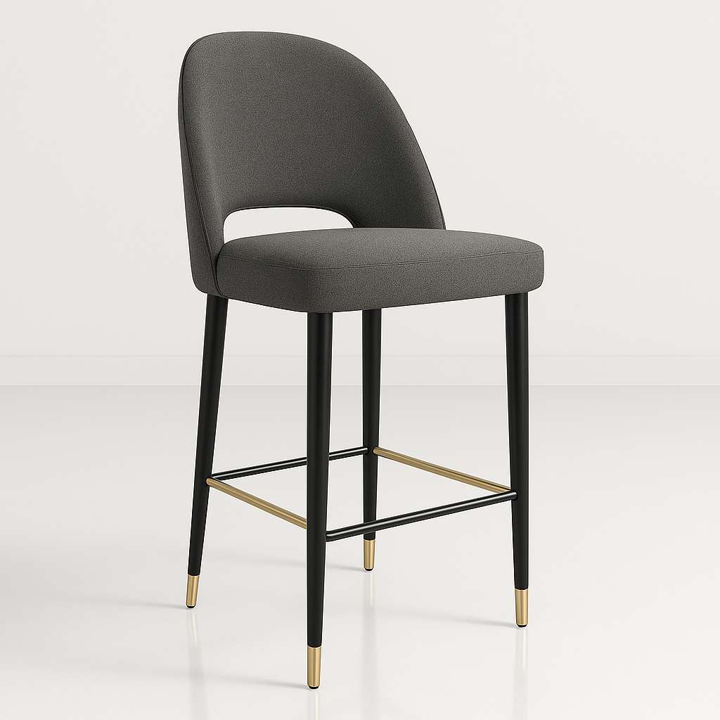Durafurn Semifreddo Counter Stool with Black Metal 650h Legs