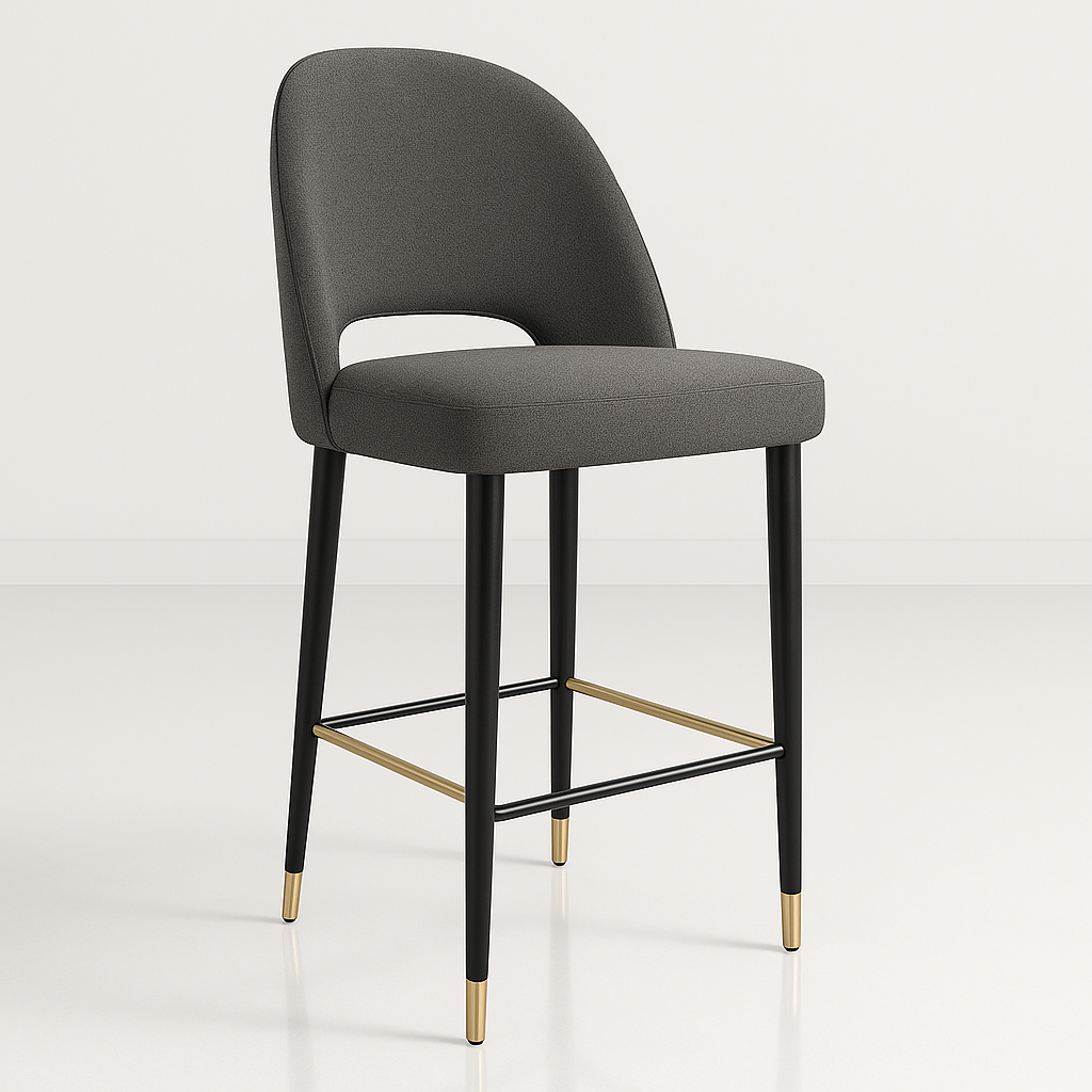 Durafurn Semifreddo Counter Stool with Black Metal 650h Legs