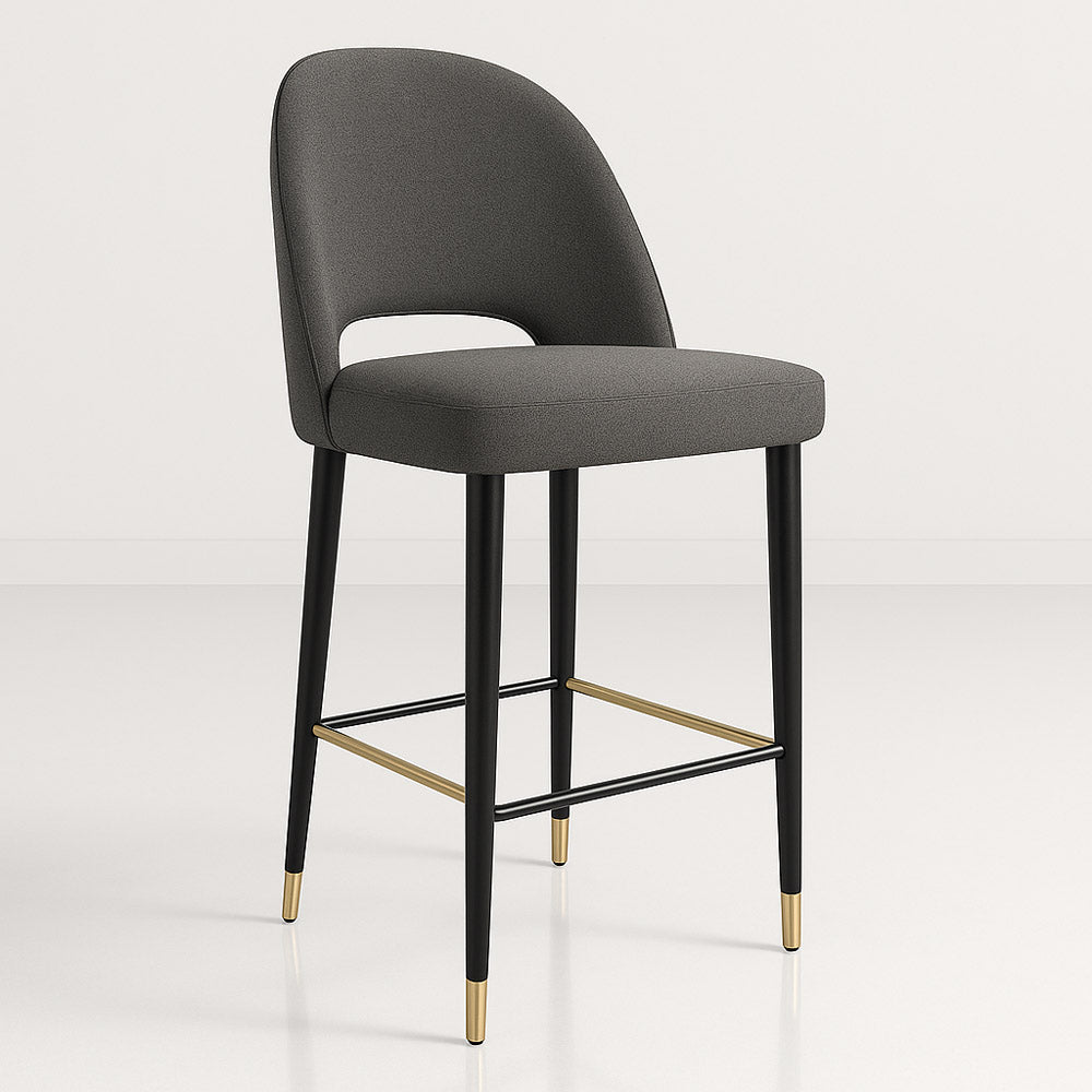 Durafurn Semifreddo Counter Stool with Black Metal 650h Legs