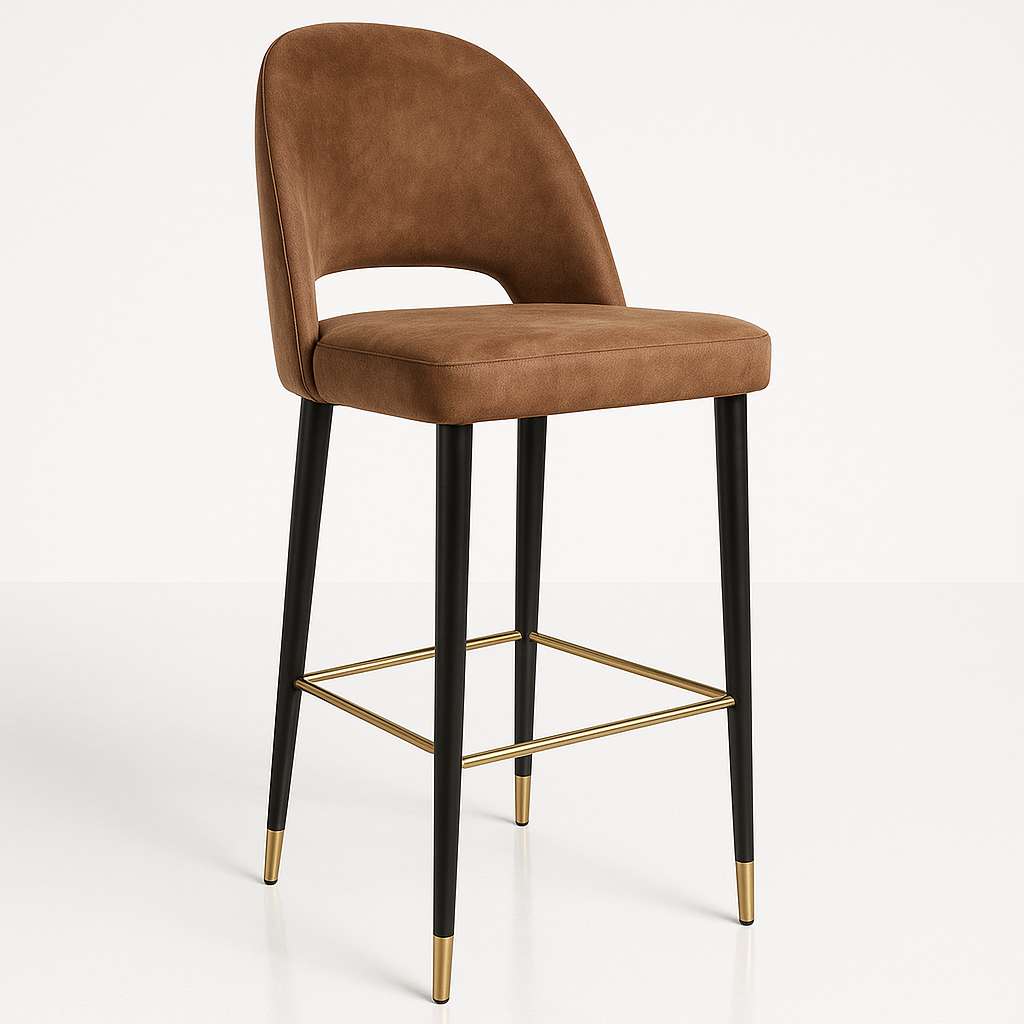 Durafurn Semifreddo Stool with Black Metal 750h Legs