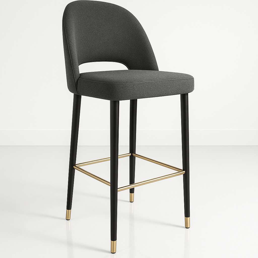 Durafurn Semifreddo Stool with Black Metal 750h Legs