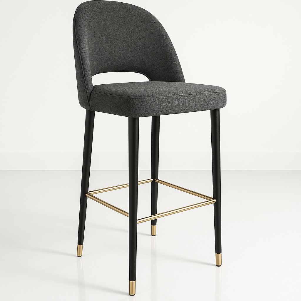 Durafurn Semifreddo Stool with Black Metal 750h Legs