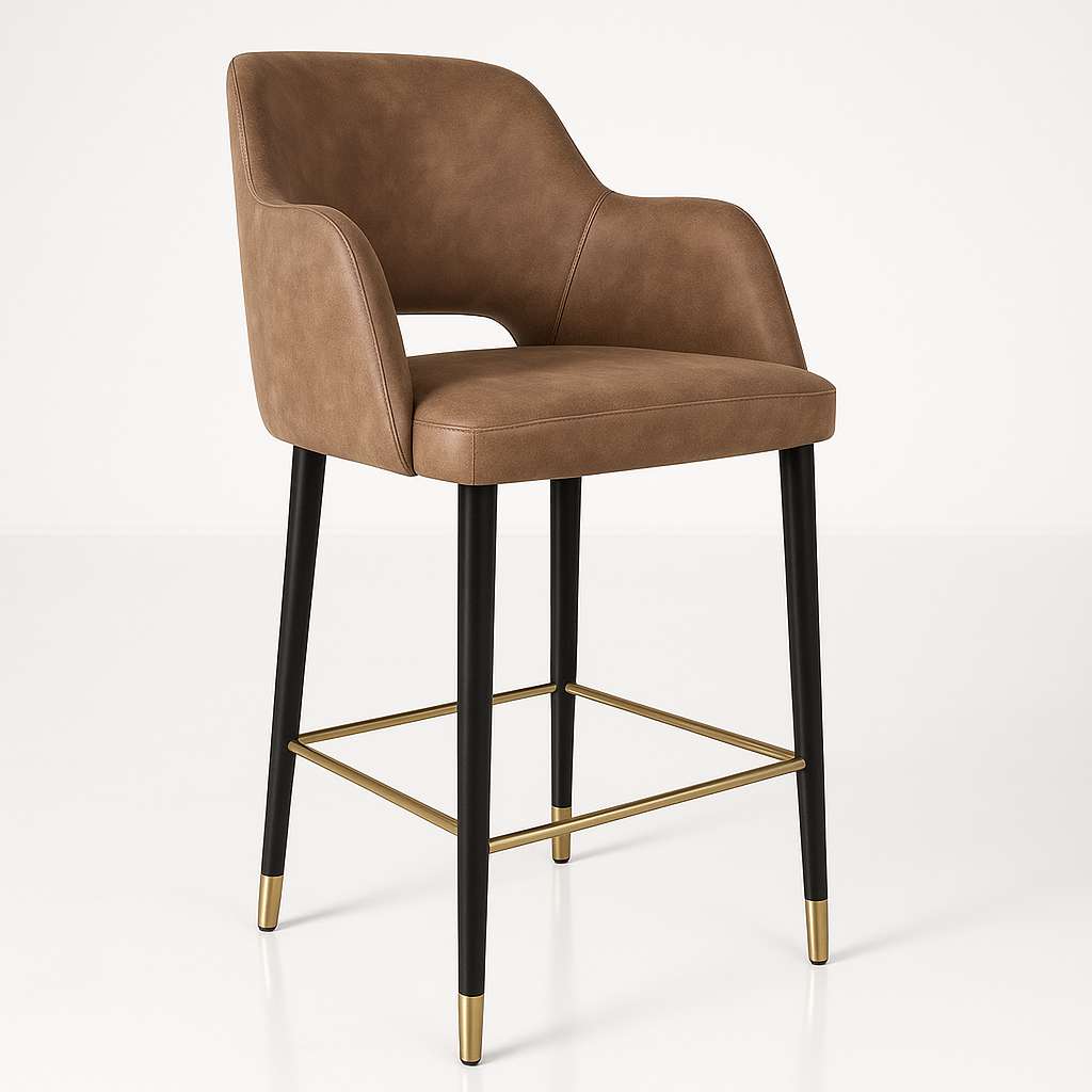 Durafurn Sorbet Stool with Black Metal 750h Legs