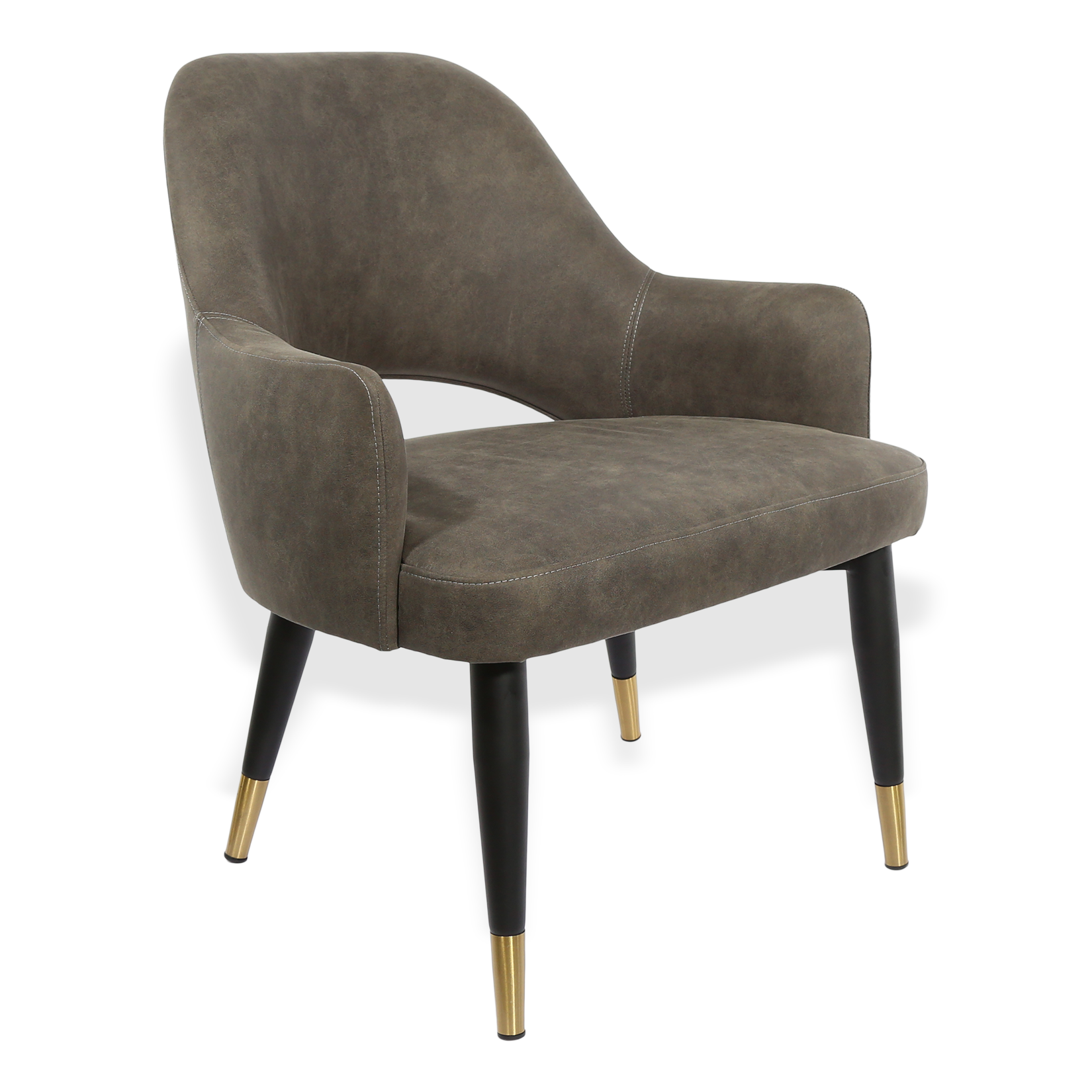 Durafurn BonBon Armchair - Metal Black Legs with Brass Tips