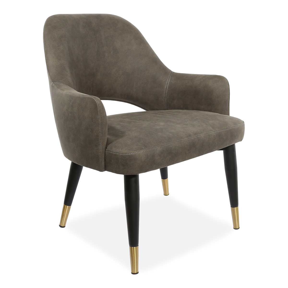 Durafurn BonBon Armchair - Metal Black Legs with Brass Tips