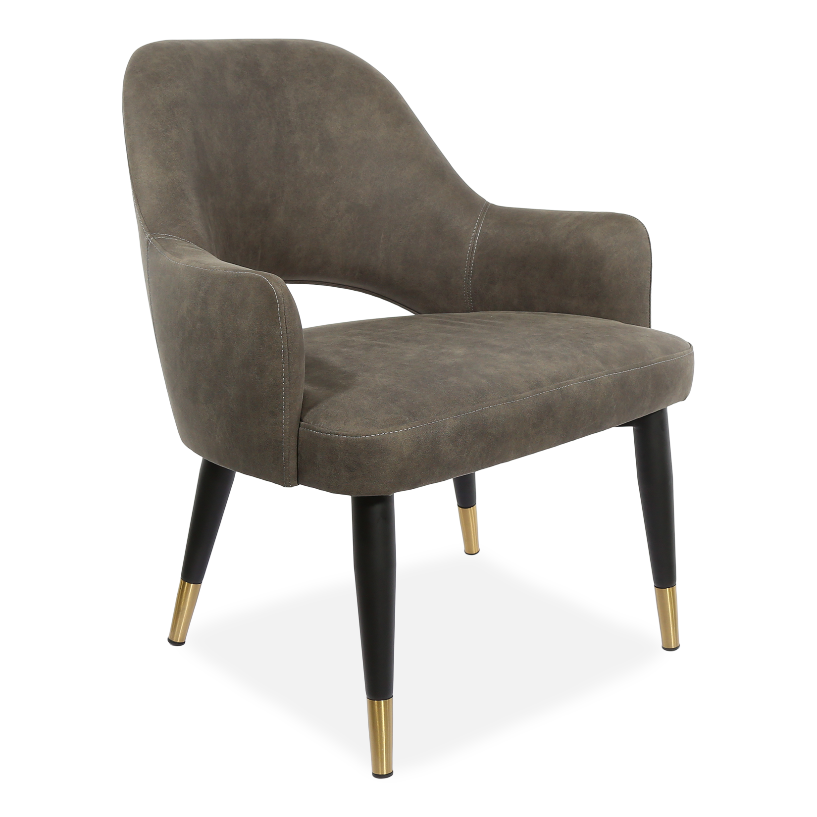 Durafurn BonBon Armchair - Metal Black Legs with Brass Tips