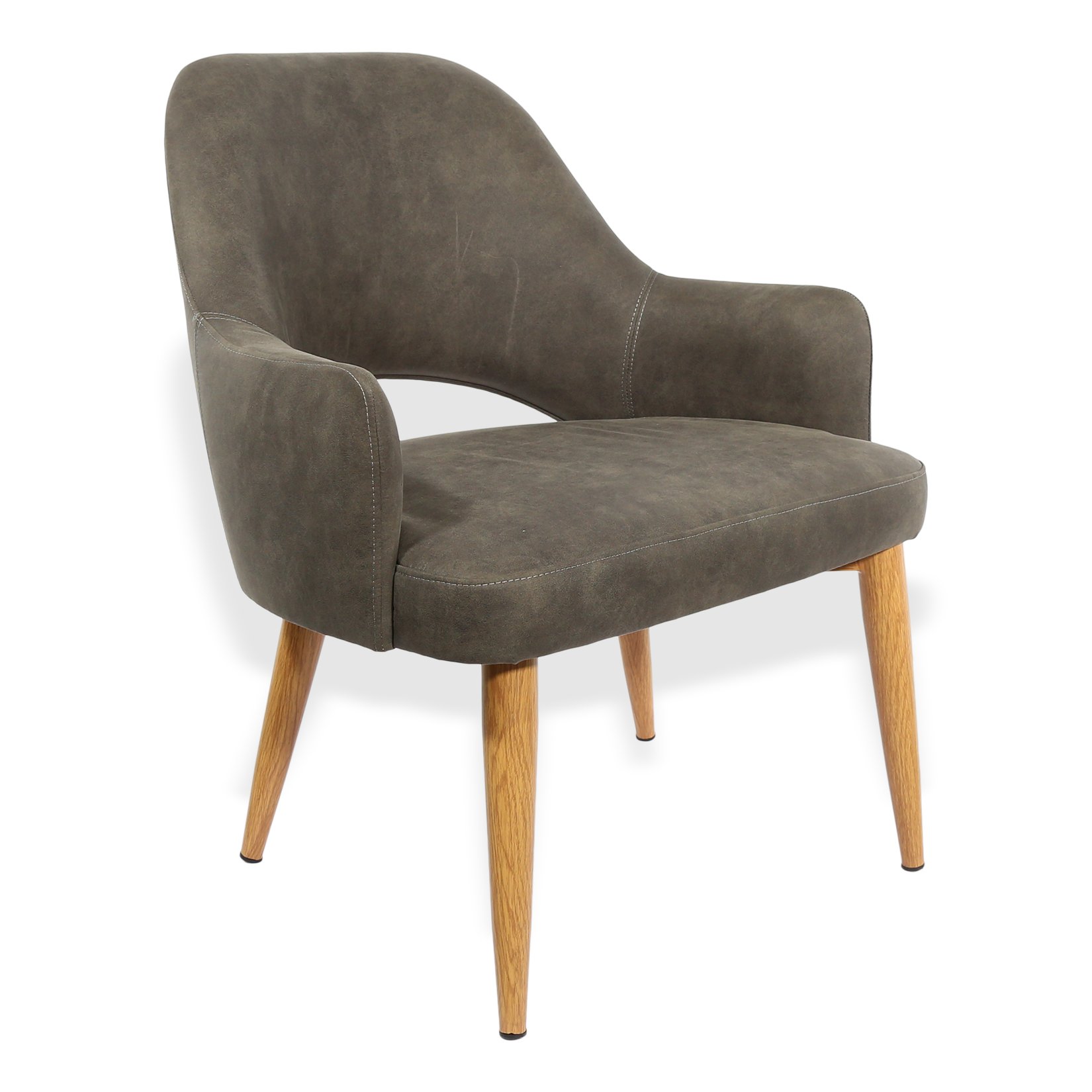 Durafurn BonBon Armchair - Metal Timber Image Base - Natural Oak