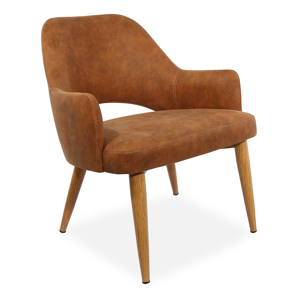Durafurn BonBon Armchair - Metal Timber Image Base - Natural Oak