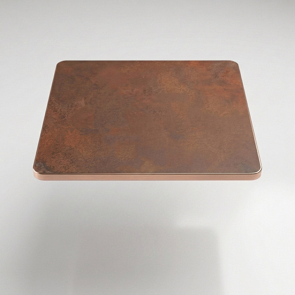 Aluminium Edged Sintered Stone Tabletop - Rust Red