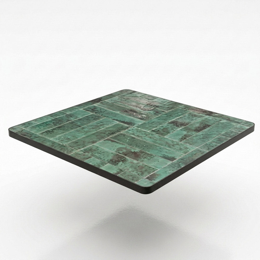Aluminium Edged Emerald Mosaic Tabletop