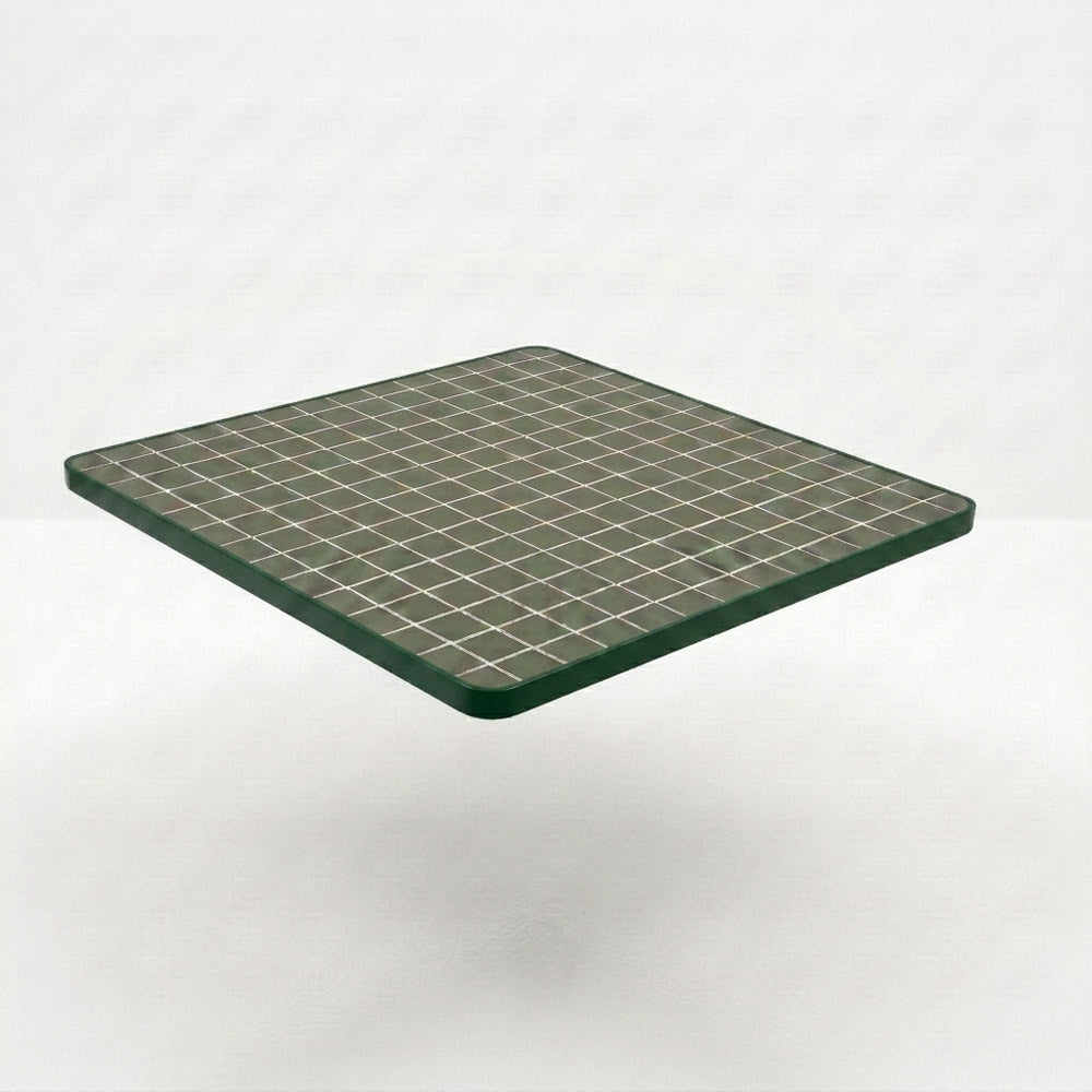 Aluminium Edged Green Mosaic Tabletop