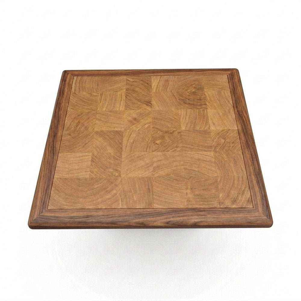 Ash Wood Edged Sintered Stone Tabletop - Puzzle Oak