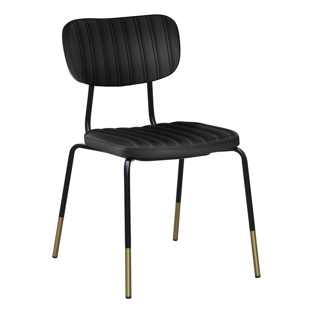 Durafurn Tiramisu Chair - Black Frame with Brass Tip / Upholstered