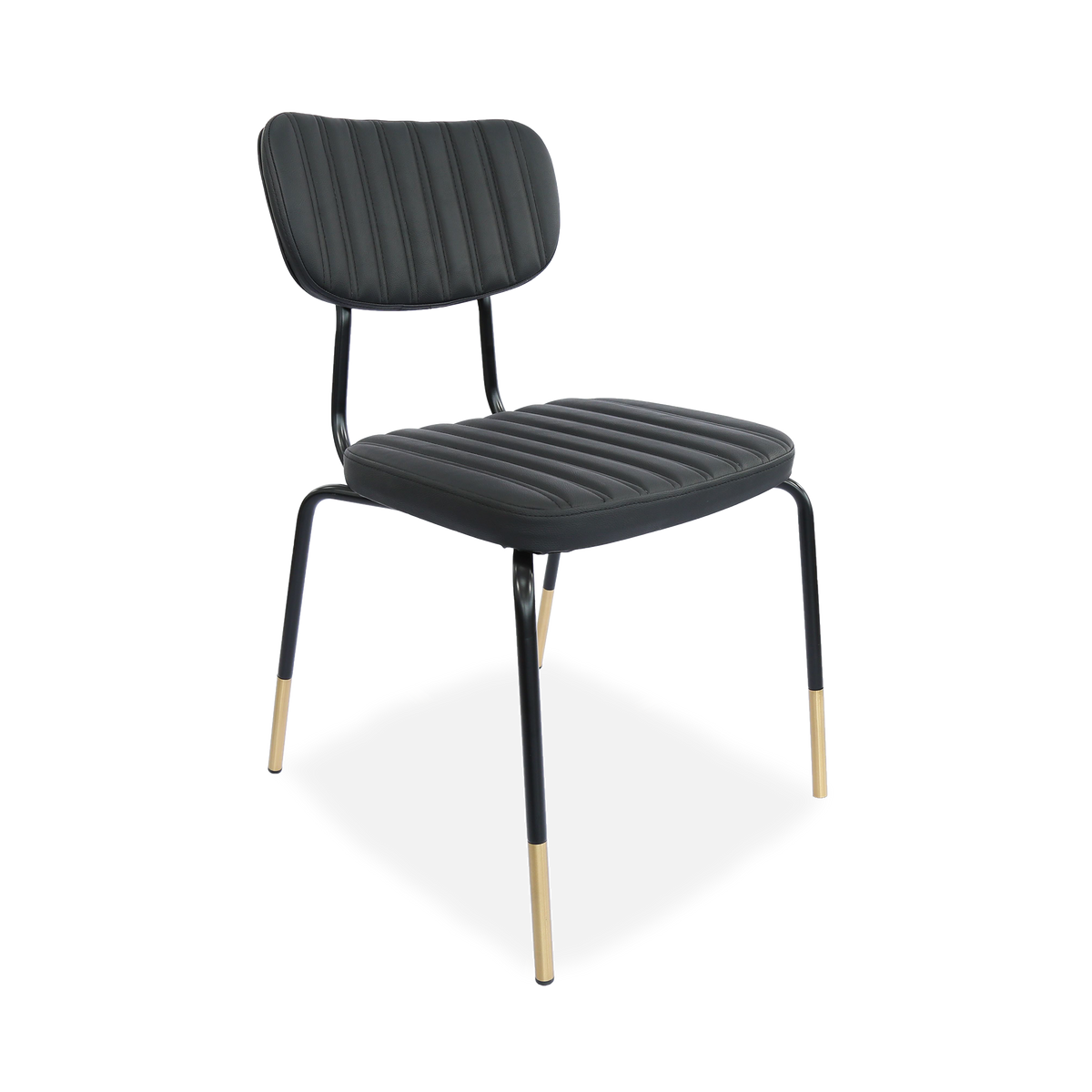 Durafurn Tiramisu Chair - Black Frame with Brass Tip / Upholstered