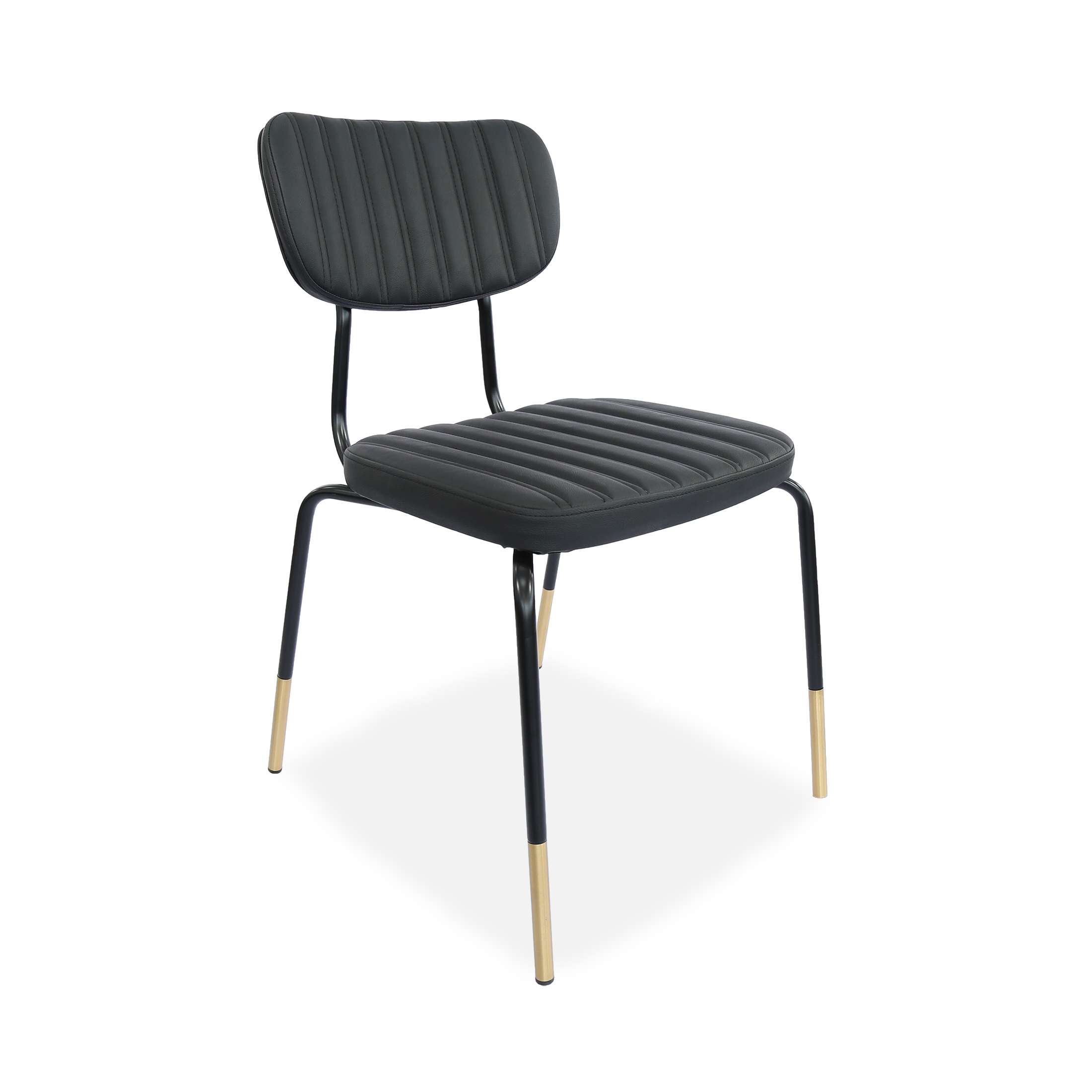 Durafurn Tiramisu Chair - Black Frame with Brass Tip / Upholstered