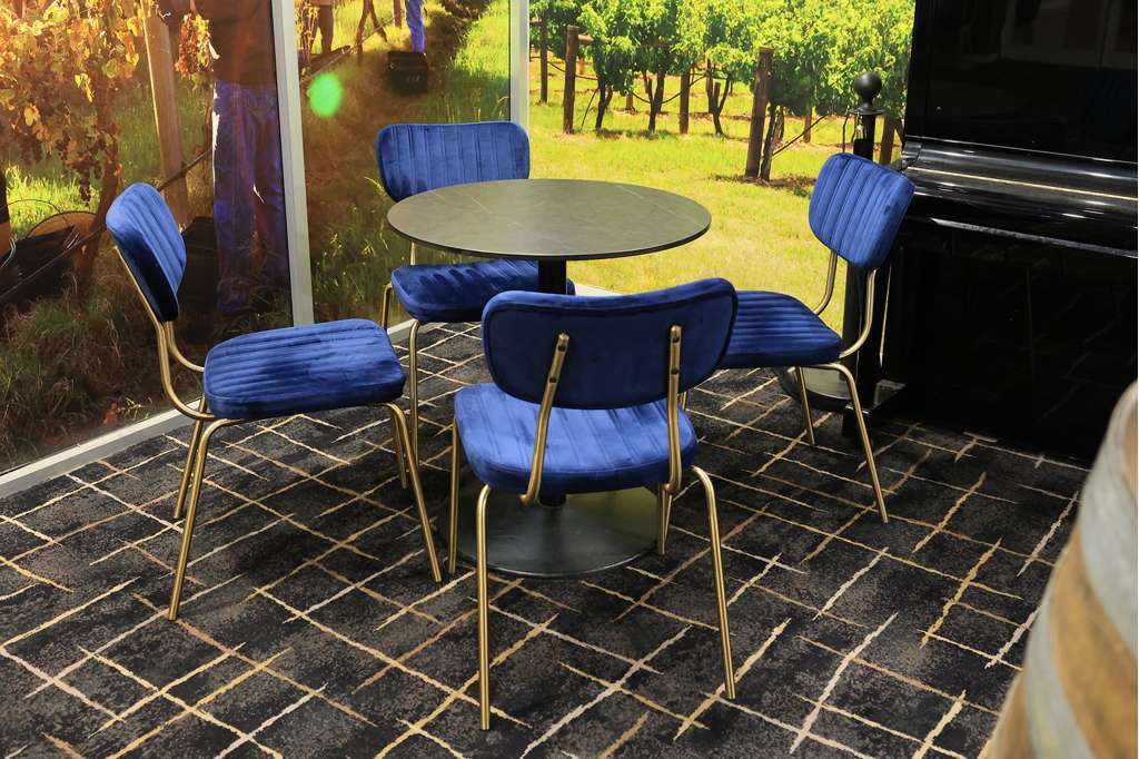 Durafurn Tiramisu Chair - Brass Frame / Upholstered