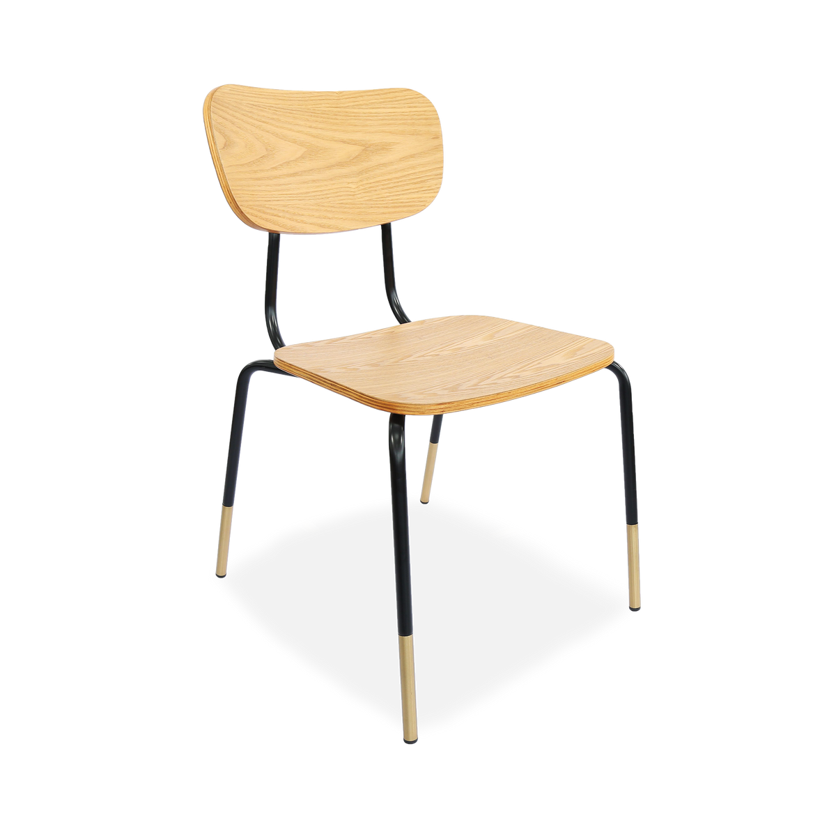 Durafurn Tiramisu Chair - Black Frame with Brass Tip / Ply