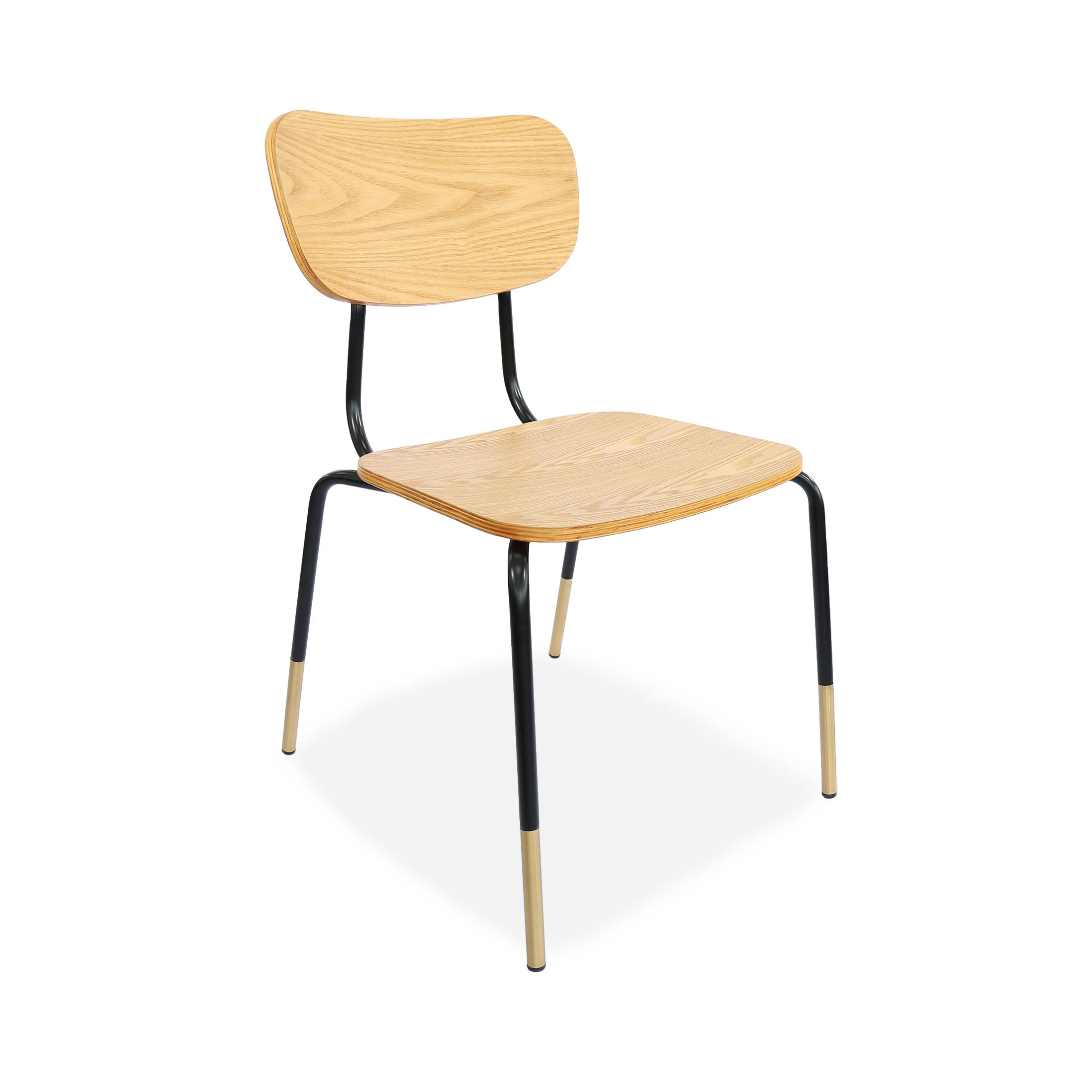 Durafurn Tiramisu Chair - Black Frame with Brass Tip / Ply