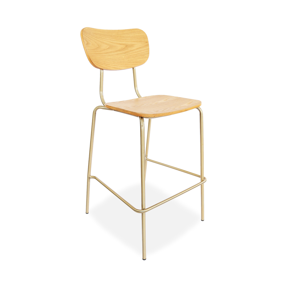 Durafurn Tiramisu Barstool - Brass Frame / Ply