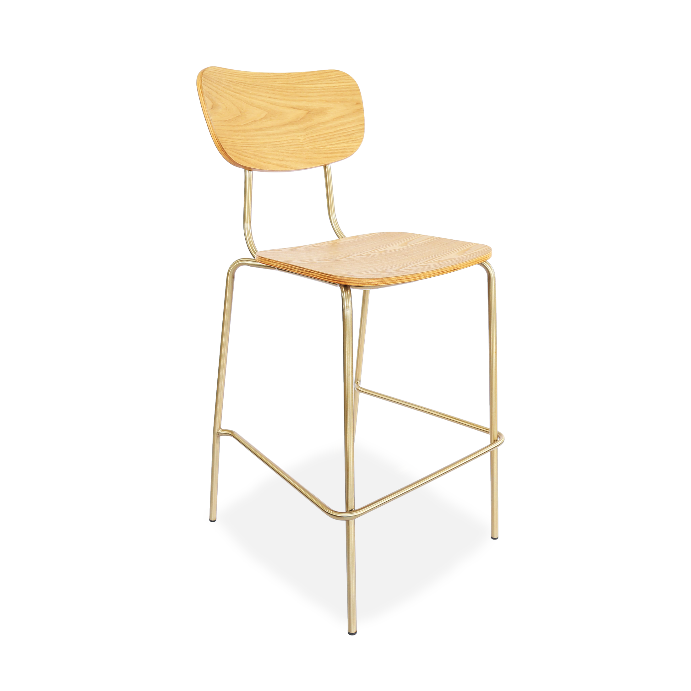Durafurn Tiramisu Barstool - Brass Frame / Ply